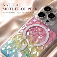 Coque de téléphone en résine époxy avec coquille naturelle intégrale pour iPhone 18DUO 17Pro Max, protection complète, antichoc magnétique
