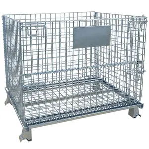 Comumente usado Steel Galvan Cage Pallet Metal Storage Gaiolas Big Container para Armazenamento