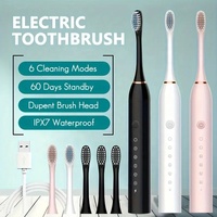 Cepillo de Dientes Eléctrico Portátil de Viaje de Alta Calidad Personalizado, Tipo C Recargable, Cepillo de Dientes Eléctrico Sónico X3
