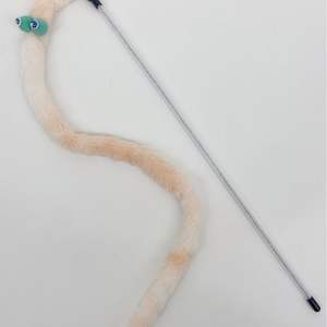 Katzen-Langspieleisen mit Raupe, Super Niedliche Große Augen, Plüsch-PVC-Stab mit Glocke, Langlebiges Kaubares Plüsch-Katzenspielzeug - Product Image 4