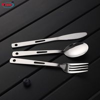 Ensemble de couverts en acier inoxydable pour la cuisine, les fêtes, les dîners de mariage, cuillère, fourchette, couteau, couverts, ensemble de camping en plein air