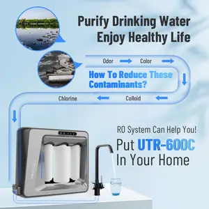 RO Water Purifier PP Cotton 600GPD RO Membrane Adjust TDS RO Water Treatment Machine Equipment System Plant