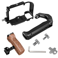 Kit de cage pour appareil photo Poyinco en alliage d'aluminium et bois pour ZV-E1, incluant une cage complète, une poignée supérieure et une poignée latérale NATO