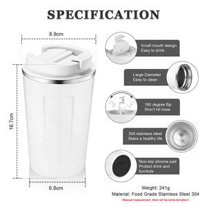 Hermos de acero inoxidable de doble pared con aislamiento al vacío superventas con tapa Termo de café aislado de doble pared al vacío - Product Image 3