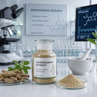 Poudre d'extrait de racine d'Ashwagandha naturelle à base de plantes, 5% 10% Withanolides, qualité alimentaire, extraction par eau/éthanol