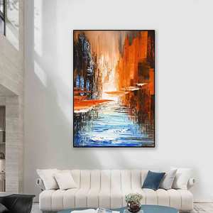 Nhà Máy Bán Buôn Handmade Trừu Tượng Màu Đỏ Sơn Dầu Trên Vải Hình Ảnh Kích Thước Lớn Phòng Khách Tường Nghệ Thuật - Product Image 3
