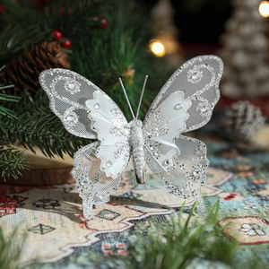 Vente en gros directe d'usine, 6 couleurs, plume de papillon à sublimation avec clip, 12 cm, décoration pour la maison, nouvel an, Saint-Valentin, Pâques - Product Image 2