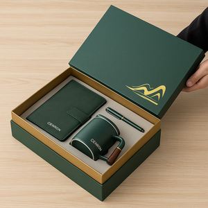 Custom Logo Corporate Gift Set with Notebook Ceramic Mug and Pen in Luxury Presentation Box for Business - Product Image 5