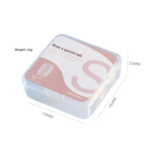 100 faux ongles à presser en amande, style French Coffin carré, pointes artificielles tailles S/M/L pour vente en gros aux salons - Product Image 5