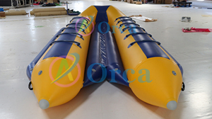 Bateau banane gonflable double <span class=keywords><strong>tube</strong></span> de qualité supérieure, personnalisé en usine, pour 12 personnes (10-12-14 sièges), jeu aquatique gonflable à tirer - Product Image 5