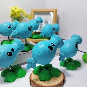 Figurine de lance-poissons en bois de tilleul, décoration végétale pour salon, pièce unique, design moderne - Product Image 4