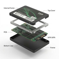 Nouveau SSD interne SATA III 2,5 pouces en métal 128 Go/256 Go/512 Go/1 To haute vitesse pour ordinateur portable et de bureau, vente en gros OEM