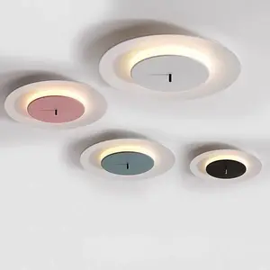 Moderne runde Macaron Color LED Decken leuchte für Schlafzimmer in 4 Farben