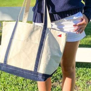 White Beach Shopping Einkaufstaschen mit individuell bedruckten Logo Pocket Zipper Cotton Canvas Tragetaschen für Frauen - Product Image 2