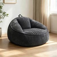 Fauteuil pouf moderne minimaliste pivotant une place en tissu, rembourré en mousse haute densité, chaise de relaxation inclinable pour balcon et chambre