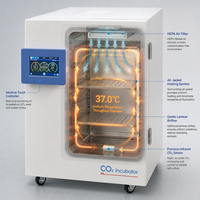Inkubator Sel CO2 XINYUE HAJ-HH Tahan Lama dengan Layar Digital, Sensor CO2 Resolusi 0.1C, Pengatur Waktu, Kontrol Kelembapan, Proteksi IP55, 304