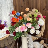 Arrangement floral artificiel de pivoines à 6 têtes en soie, réaliste, pour mariage, Saint-Valentin, remise de diplôme, décoration intérieure, décoration d'événements