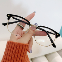 Nuevas Gafas Ópticas de Prescripción con Lentes Transparentes, Media Montura, Estilo Vintage, con Bloqueo de Luz Azul y Fotocromáticas para Hombre