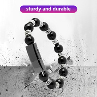 Bracelet en cuir à perles tendance, câble de charge micro-USB de 22,5 cm pour appareils iOS