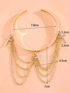 I-0979 Femme Géométrique Métallique Étoile Fleur Papillon Bras Bracelet Corps Chaîne Bijoux Or Bras Manchette - Product Image 5