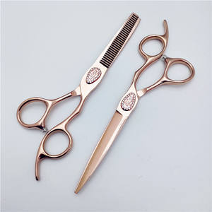 Ciseaux à effiler en or rose de 6,0 pouces en acier inoxydable avec 28 dents pour usage professionnel en coiffure - Product Image 5