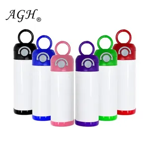 AGH Bình Nước Thăng Hoa Cho Trẻ Em Bằng Thép Không Gỉ Cách Nhiệt Màu Trắng CA 12Oz 350Ml Bằng Thép Không Gỉ Trung Quốc Có Nắp Bật Và Ống Hút