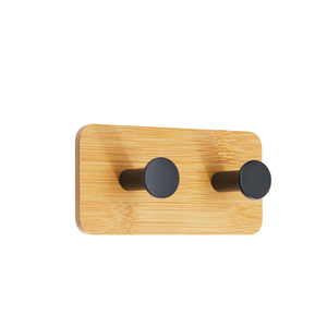 OEM Adhesive Bamboo Wooden Coat <span class=keywords><strong>Shelf</strong></span> <span class=keywords><strong>Hooks</strong></span> 2 Pack Walled Mounted Coat <span class=keywords><strong>Rack</strong></span> Roupão Jacket <span class=keywords><strong>Hooks</strong></span> - Product Image 1