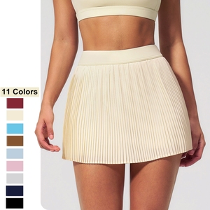 2 in 1 Tennis Skirt with Shorts Elastic Waist Tennis Skirt Custom Logo Sportswear Sports Short Dress Golf Skirts Mini Dress