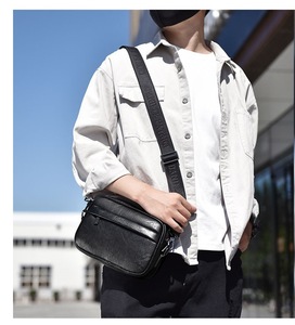 PU Leather Crossbody <b>Bag</b> Cell Phone Purse Luxury Leather Messenger <b>Bag</b> Genuine Leather Shoulder <b>Bag</b> for Men - Product Image 4