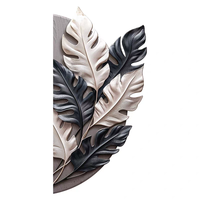 Décoration murale en MDF avec lumière LED florale 3D en forme de feuilles irrégulières de luxe en gros pour salon, entrée et hôtels