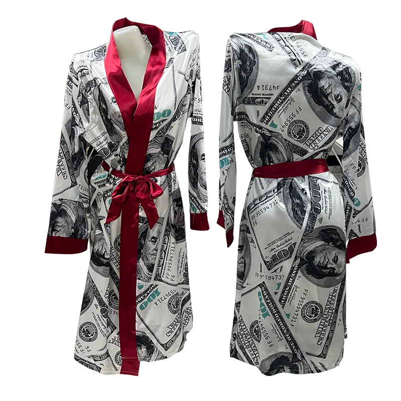 New fashion luxury silk robes night dresses for women Pajama Sexy women's sleepwear