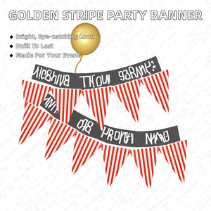Customizable Golden Classic Red White Stripe Party <b>Banner</b> Triangle Flag Set Paper Festival Decoration - Product Image 4