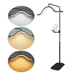 Osum Lampe LED demi-lune moderne en aluminium à commande tactile, 90 CRI, 3200-5600K, dimmable, avec support de téléphone, tension universelle, pour la beauté - Product Image 1