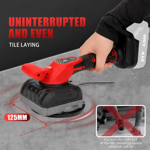 Vibrateur de carrelage électrique portable sans fil à batterie au lithium avec ventouse en céramique pour pose universelle de carreaux - Product Image 6