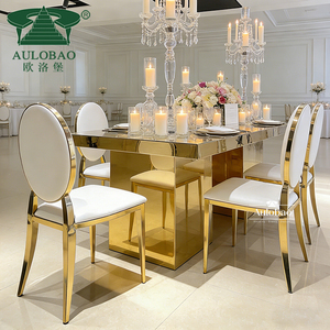 Espejo Rectangular de Acero Inoxidable Dorado para Mesa de Hotel o Boda - Product Image 3
