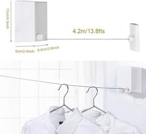 Tendedero Retráctil Ajustable, Tendedero <span class=keywords><strong>Extensible</strong></span> <span class=keywords><strong>de</strong></span> Acero Inoxidable, <span class=keywords><strong>Cuerda</strong></span> <span class=keywords><strong>de</strong></span> Lavandería Resistente - Product Image 2