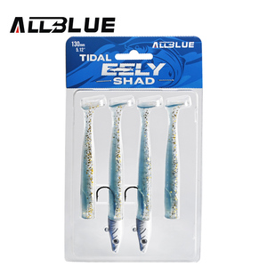 Señuelo de <span class=keywords><strong>Pesca</strong></span> de Salmón Suave de 130 mm y 22 g, con Cola de Paleta, Cabeza Plomada, Anzuelo Metálico, <span class=keywords><strong>Vinilo</strong></span> Vibrante, Cebo Artificial para Agua Salada - Product Image 6