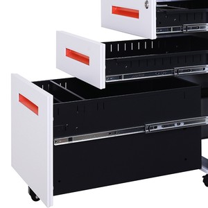 O armário do armazenamento roda o pedestal de aço móvel com 3 gavetas e arquivos pendurados armário lockable do escritório