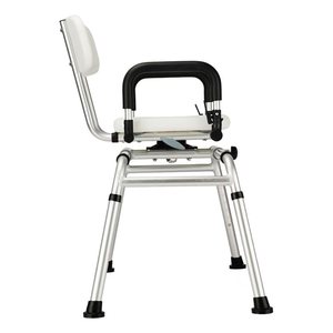 360 °   Chaise de douche rotative avec fonction coulissante de 30 cm, chaise de bain en alliage d'aluminium pour personnes âgées et femmes enceintes - Product Image 4