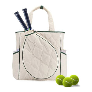 Sac à dos de tennis en peluche matelassé de luxe pour femmes Logo personnalisé pour Gym Badminton Pickleball Paddle Racket Bag White Sports Use - Product Image 1