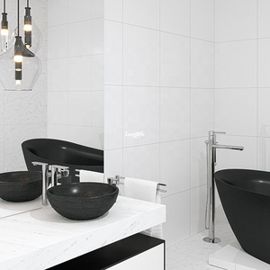 Baldosas de mármol de piso blanco Precio <span class=keywords><strong>Balcón</strong></span> junto <span class=keywords><strong>al</strong></span> <span class=keywords><strong>mar</strong></span> Lavadero Cuarto de baño Imágenes de mosaico - Product Image 3