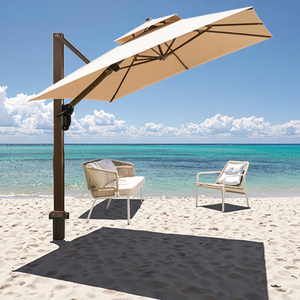Parasol de terrasse de style café avec mécanisme d'inclinaison et manivelle, parasol latéral extérieur facile à utiliser pour les sièges de terrasse - Product Image 1