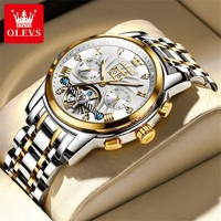 Montre OLEVS 9910 Originale pour Homme, Montre de Sport Creuse de Luxe de Grande Marque, Montre-Bracelet à Quartz Étanche et Tendance