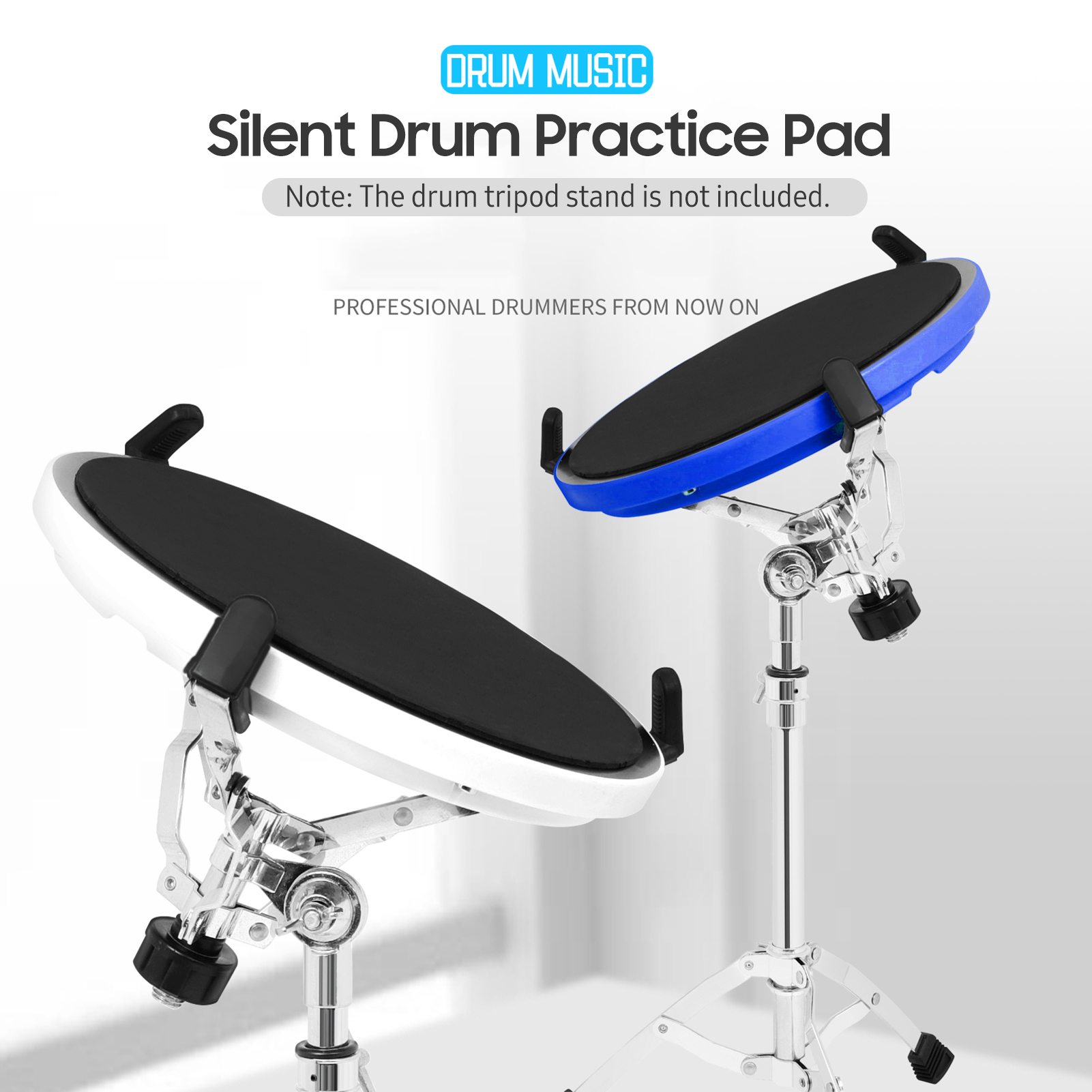 Produktbild von World Rhythm 10 Zoll Übungs-Pad - Silent Drum Pad Mit Tragetasche - Für Schlagzeuger