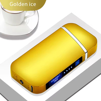 Briquet électronique rechargeable USB à double arc avec logo laser, capteur tactile, allumeur métallique coupe-vent pour cigarettes et cigares