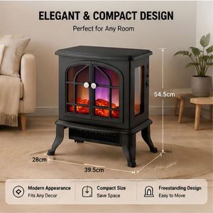 Poêle Chauffant Portable Autonome PTC 2000W avec Éclairage et Design Moderne pour Usage Domestique, Extérieur et Hôtelier, avec Effet de Cheminée 3D - Product Image 5