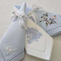 Lot de serviettes de table en lin de luxe lavables, personnalisables avec monogramme, pour invités de mariage