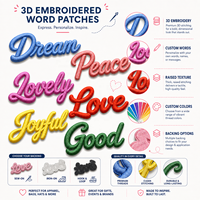 Patchs brodés 3D en relief à thermocoller avec forme de fleur en tissu sergé, tailles personnalisables