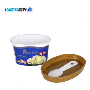 Logo personalizzato eco friendly 120ml IML frozen ice cream budino cup jelly food cup tazza di plastica per alimenti lattiero-caseari nell'etichettatura dello stampo