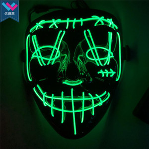 Vendite calde di Halloween ha portato la maschera in PVC Party Masque con luce al Neon ricaricabile a LED forniture per feste - Product Image 1